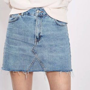 Moto Mini Denim Skirt